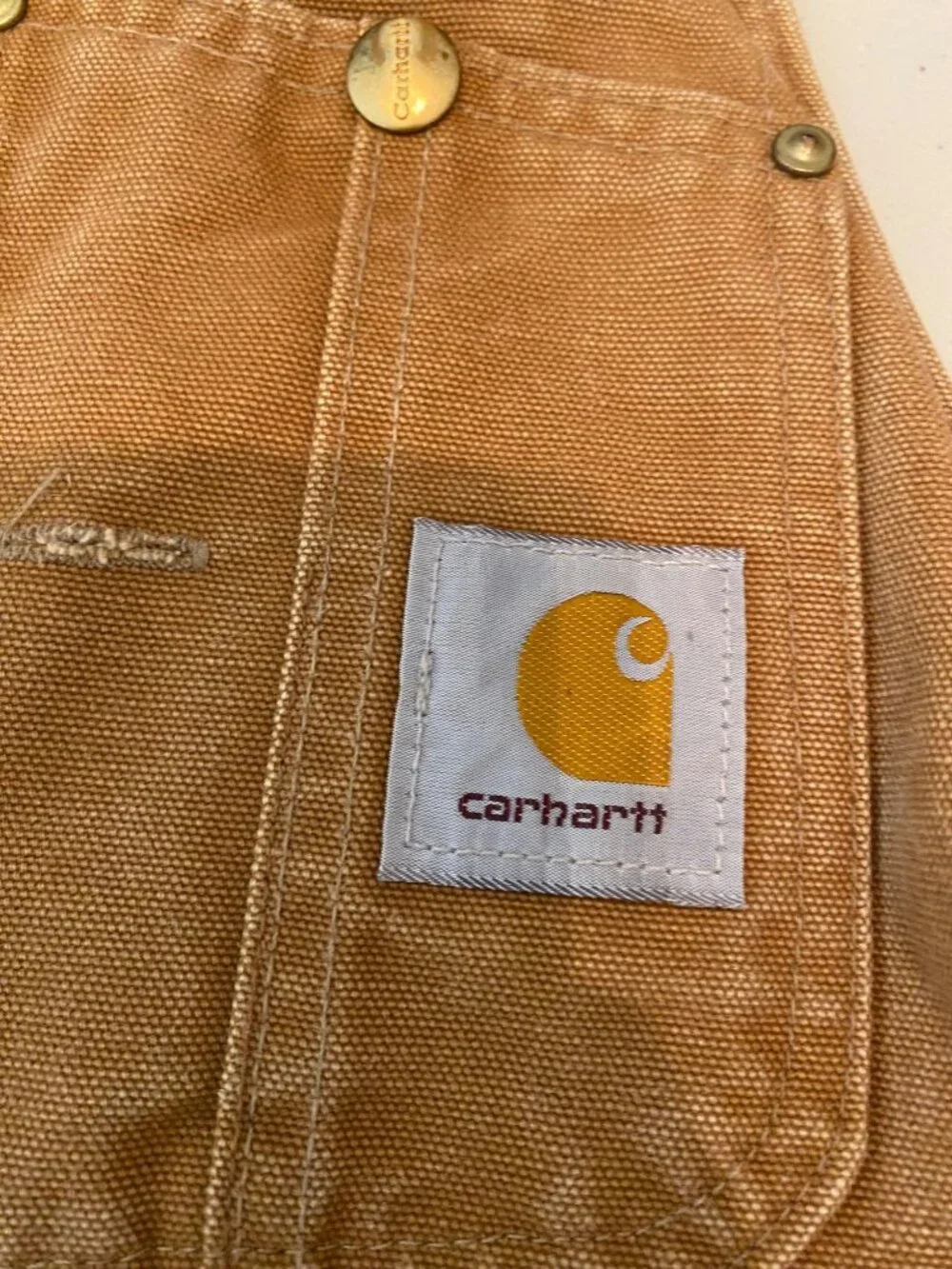 Carhartt Mens Brown Canvas Lined Overalls 36x30 Heavy-Duty Workwear Made In USA